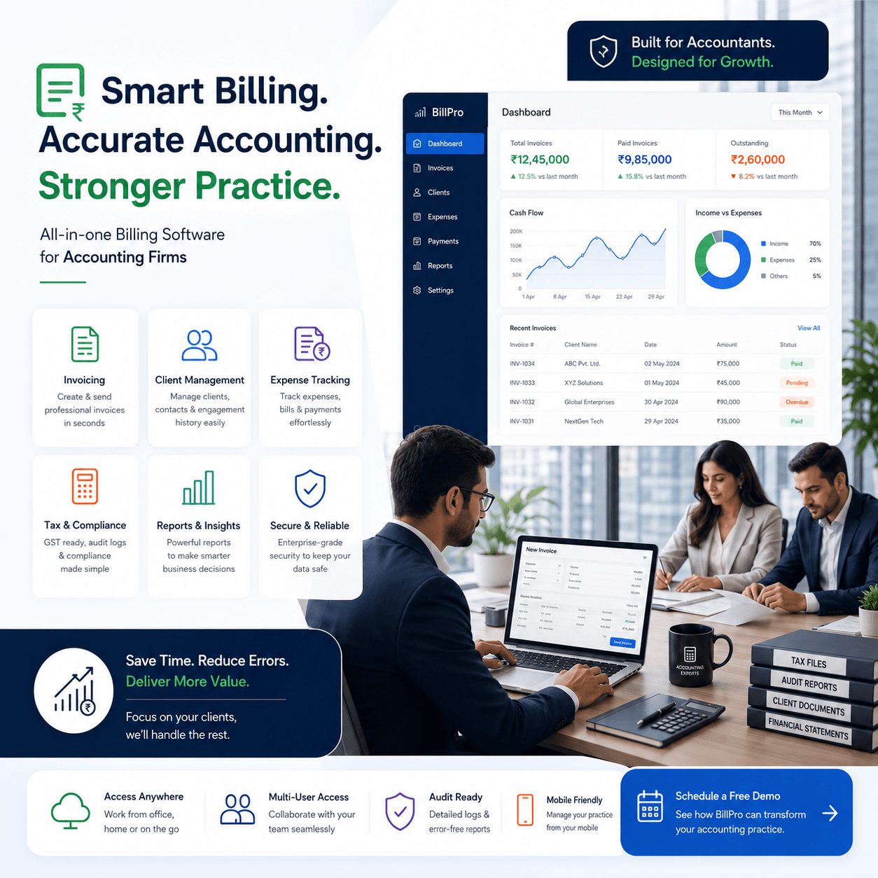 Q9 Bill Accounting and Bookkeeping Practice Management Dashboard